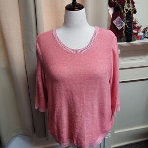 ❤️Weekends By Chico's Pink Sweater SIZE 3=16/18. XL